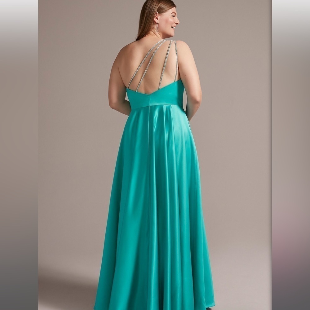Jules & Cleo One-Shoulder Satin A-Line Maxi Dress - Picture 6 of 12
